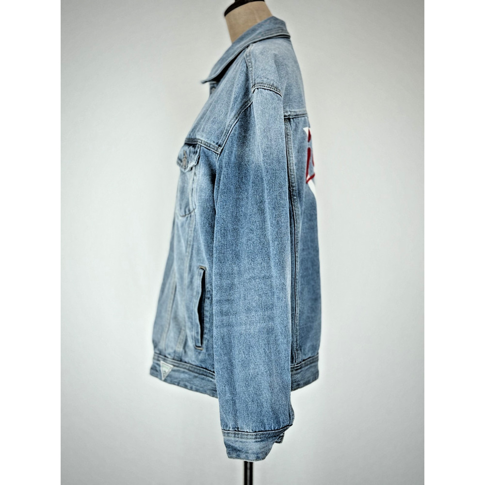 Vintage 90's GUESS Jeans Denim Jacket UNISEX LARGE #0099 - Picture 4 of 12